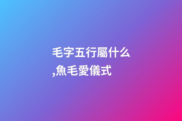 毛字五行屬什么,魚毛愛儀式 (東加豆)-第1張-觀點-玄機派